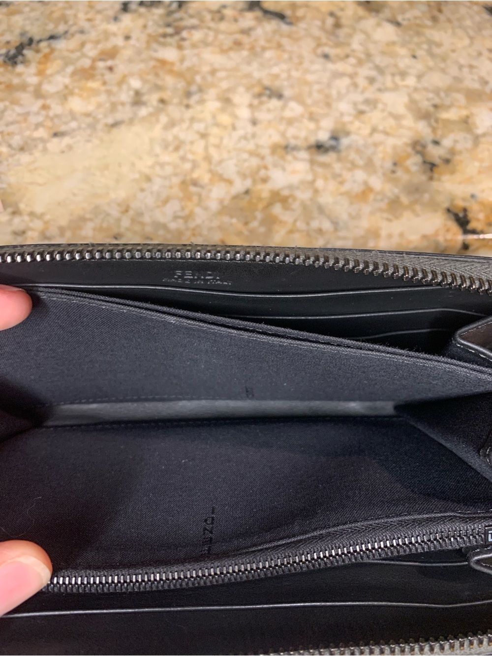 Fendi Monster Black, White and Gray Leather Zip-Around Wallet - Picture 12 of 17